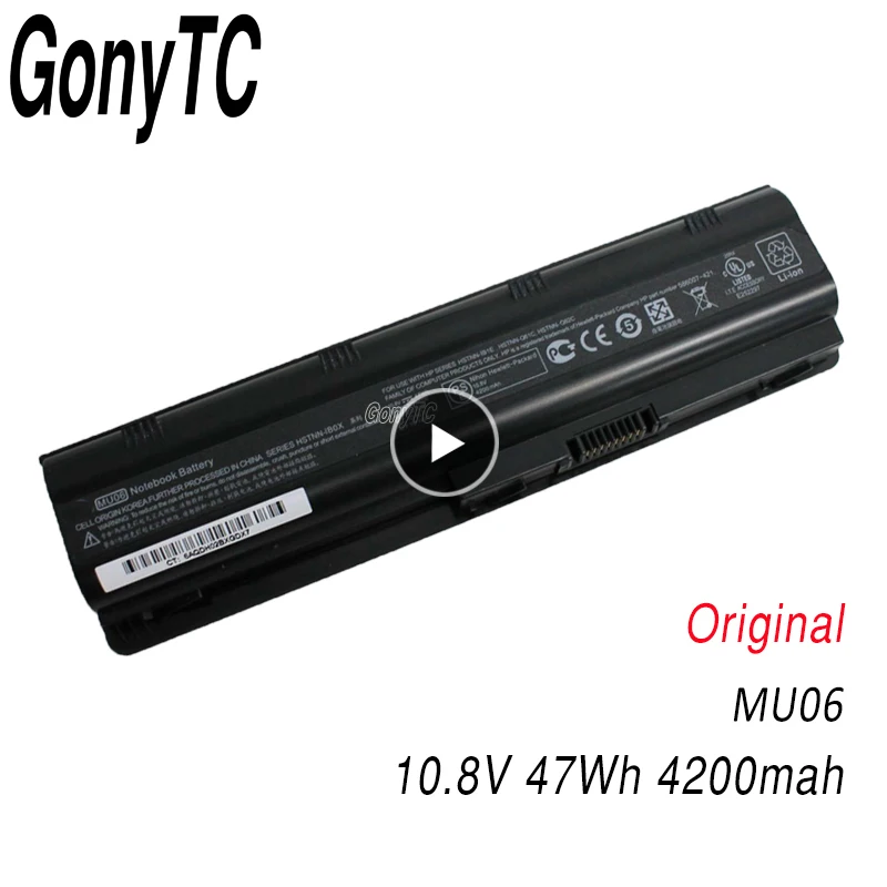 

Original Laptop Battery For HP MU06 593562-001 593553-001 for Compaq Notebook 593554-001 593554-001 for Pavilion G6 G7 Dv5
