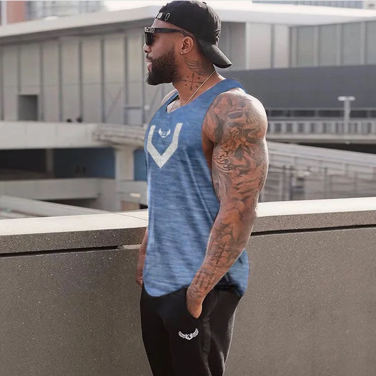 2020 Muscle Fitness Sports Vest Men's Running Training Quick-Drying Vest Slim Breathable Sleeveless Shirt Men Workout Tank Top