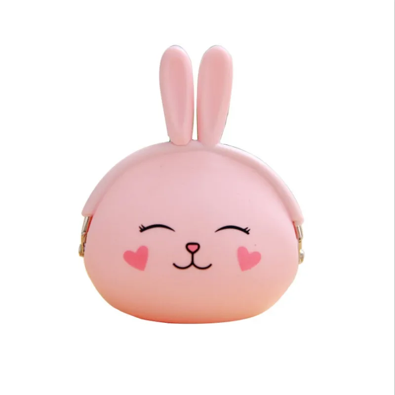 

Mini Rabbit Wallet Cute Cartoon Short Purses Female Coin Purse Candy Color Printed Key Case Waterproof Small Purse Clutch Wallet