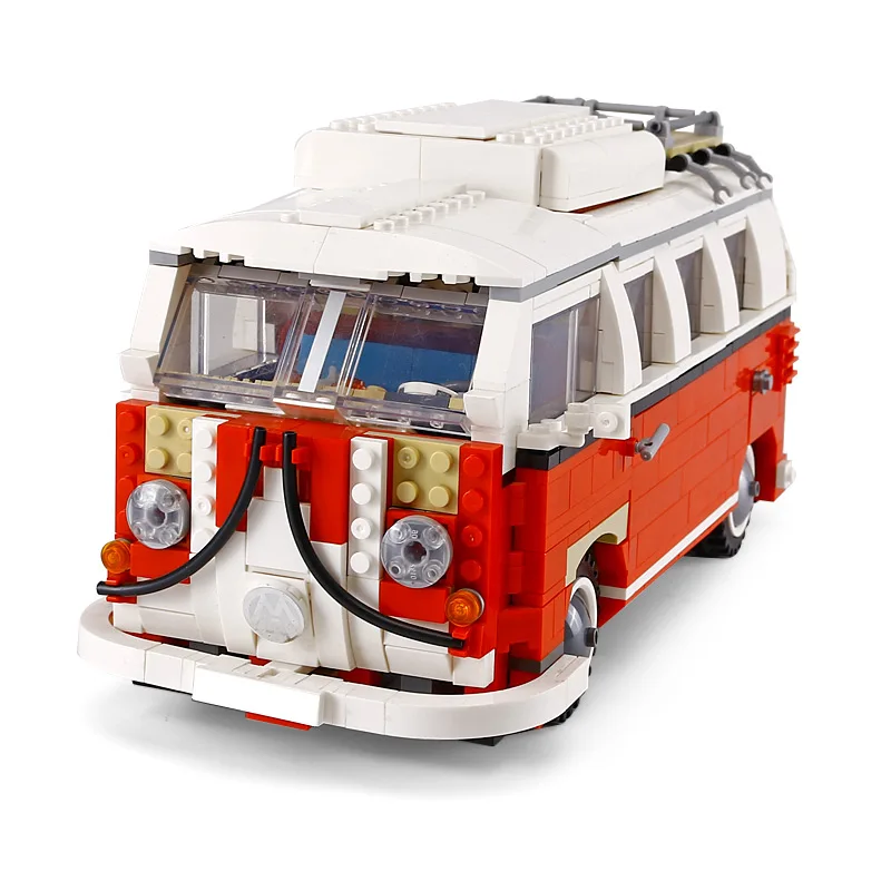 21001 21002 21003 Volkswagen T1 Camper Technic строительные блоки кирпичи игрушки Совместимые 10220 10252 10242 Рождественский подарок