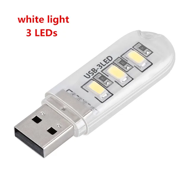 Bright Reading Book Lamp USB LED Light Portable Mini Book Light DC5V Ultra Lights For Power Bank PC Laptop Notebook 3LEDs White Light