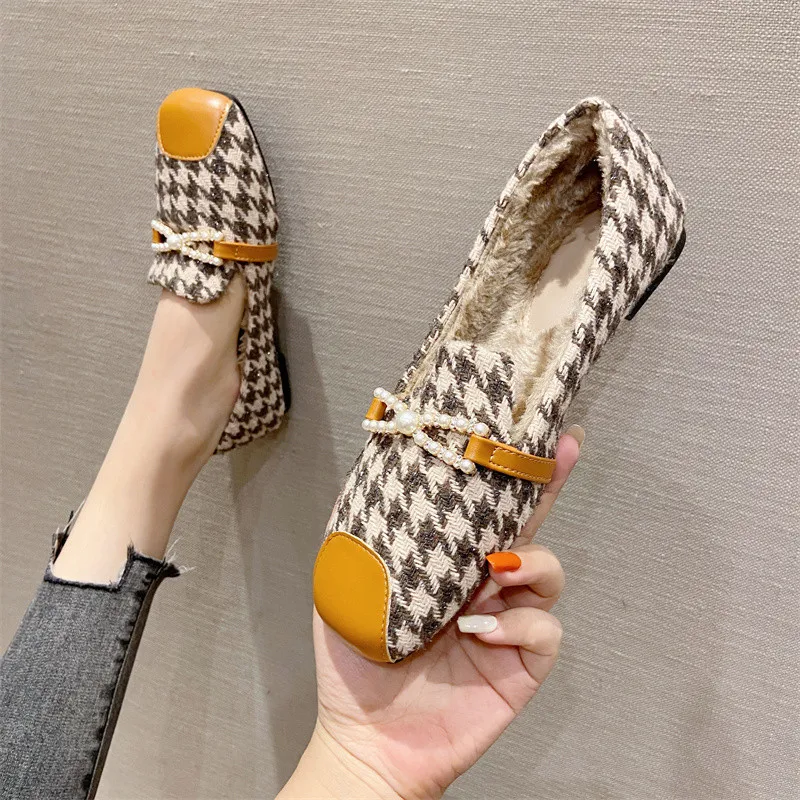 2021 Women Winter Warm Loafers Ladies Short Plush Flats Female Slip On Casual Shoes Comfort Soft Moccasin Multicolor Ballet shoe