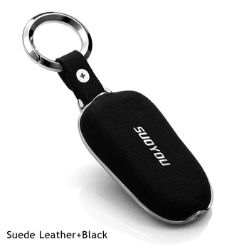 

Car Key Case 3 Buttons Suede Leather For Tesla Model X Automobile Remote Key Cover Smart Auto Decoration Styling Accessories