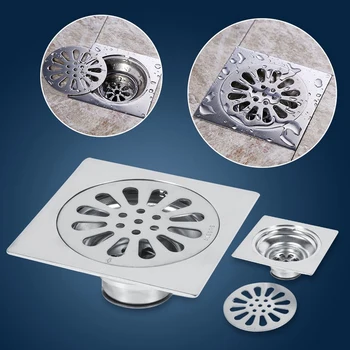 

PHFU-Drains Floor Cover Anti-Odor Bathroom Floor Drainer Bath Drains Stopper Bathroom Shower Drainers Strainers 2PC