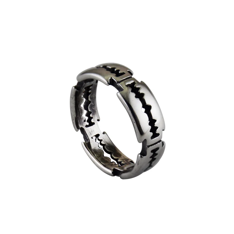 Barberblad ring til mænd og kvinder i rustfrit stål punk stil_voghion.com