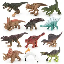 12 шт./компл., с рисунками животных, динозавр тираннозавр рекс саишания Стегозавр моделирование Пластик Динозавр Детская модель игрушки