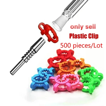 

500pcs 10mm 14mm 19mm Smoking Pipes Dab Rig Glass Bong Accessories Plastic Keck Clip Glass For Taper Glass Ground Joint