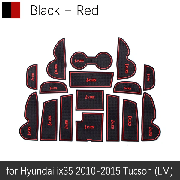 Anti-Dirty Pad For Hyundai ix35 2010- LM Tucson ix Accessories Door Groove Gate Slot Coaster Anti-Slip Mat Car Interiors Gel