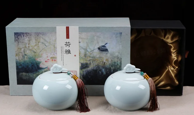2 Urns gift package Собака кремация урна высокого качества Celadon фарфоровые урны корзина для питомца собака памятная урна для кошек урны с подарочной упаковке керамические шкатулки - Цвет: 2 Urns gift package