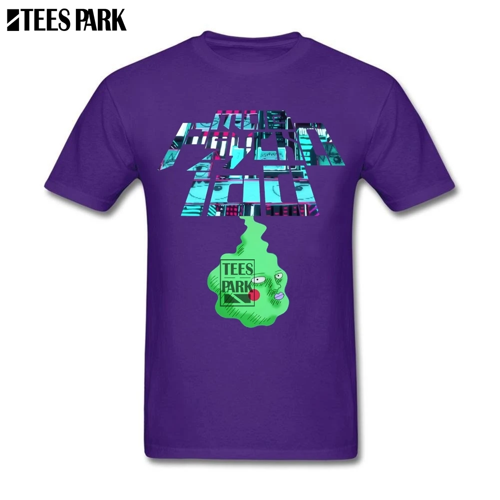 Тройник уличная Mob Psycho 100 Dimple Ретро футболки Crewneck дизайн Мужская футболка Униформа очень дешево