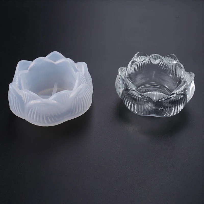 DIY 3D Лотос подсвечник силиконовая форма эпоксидная смола для коробки хранения
