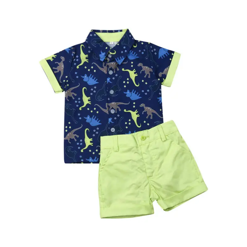 

Toddler Newborn Clothes Animal Print Kids Baby Boys Set T-shirt Tops+Short Pants Outfits Sets Short Sleeve Kids Clothing Sets