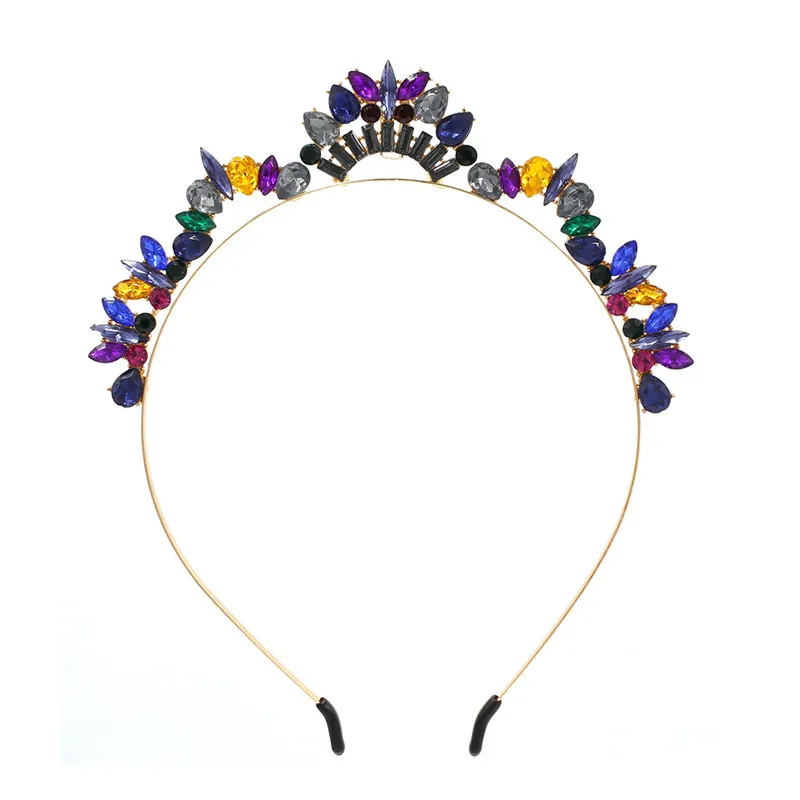 Трендовая Геометрическая Хрустальная лента для волос в форме короны, золотые свадебные заколки для волос с растениями для девушек и женщин, свадебные украшения