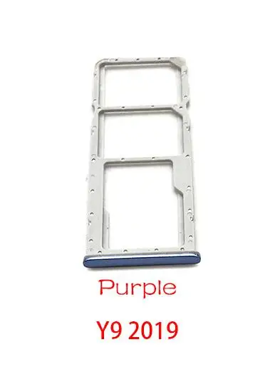 Y9 2019 Purple Сменный держатель слота лотка для sim-карты для huawei Y6 Y9 Y7 Pro - Цвет: Y9 2019 Purple