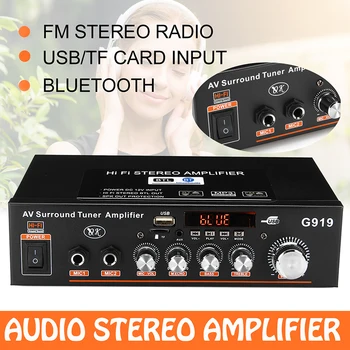 

G919 Bluetooth Power Amplifier Smart Digital Power Amplifier Built-in BLUETOOTH/USB/SD/FM Mini Audio Amplifier For Car Home