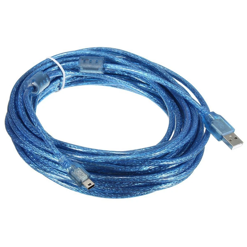 10 м USB 2,0 A папа к Мини 5Pin Мужской синхронизации данных зарядное устройство свинцовый Удлинительный кабель жила шнур