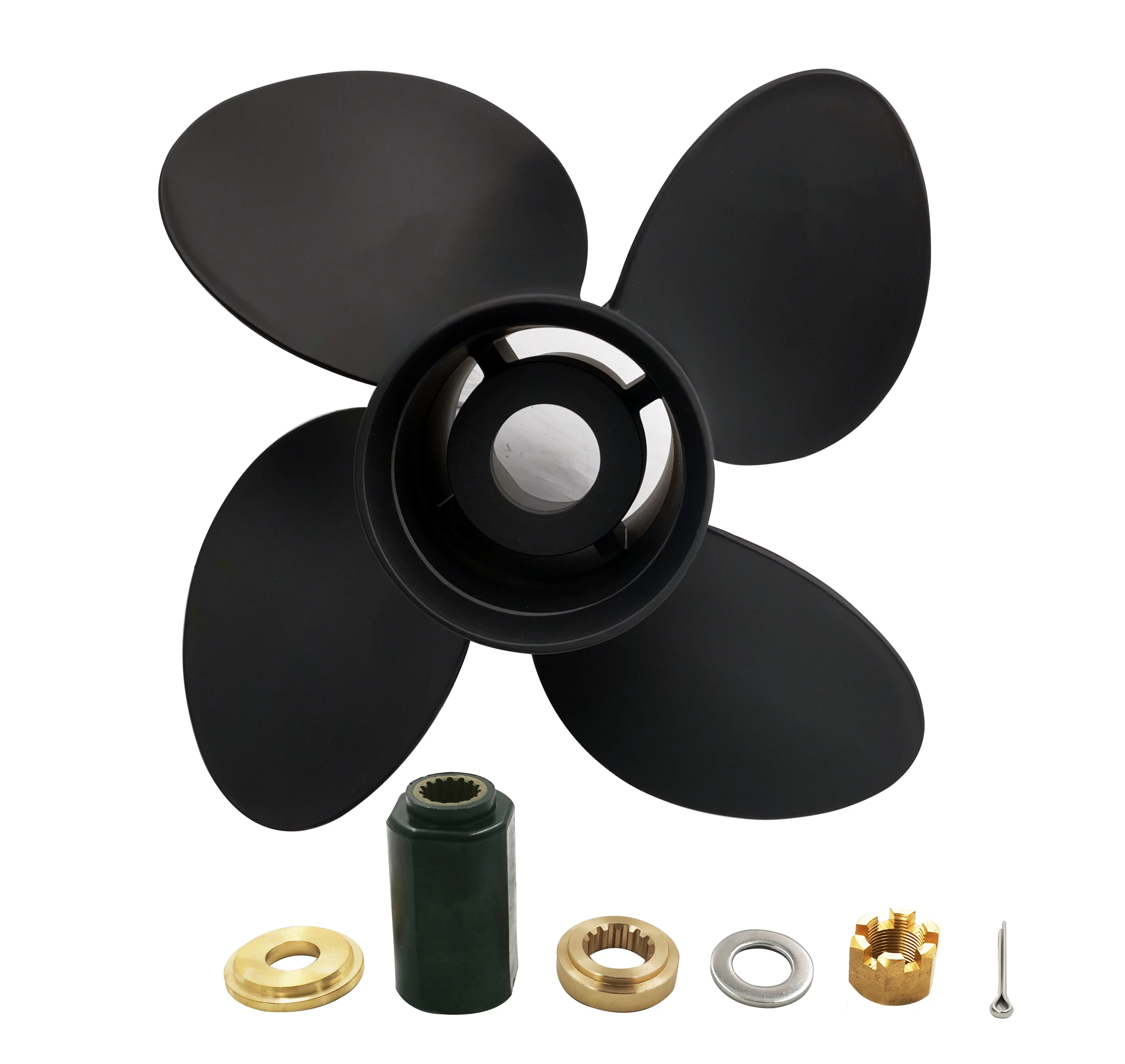 4 лезвия 12x 7/8x19 для Mercury 50-130hp Сменные втулки морские алюминиевые пропеллеры 15