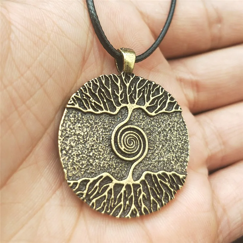 WICCA Дерево жизни Yggdrasil World Tree Шарм Северный талисман амулет викинга языческий кулон ожерелье Мужская Женская бижутерия - Окраска металла: Wax Chain Bronze