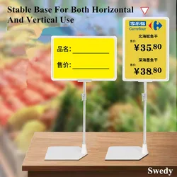 A4 Adjustable Stainless Steel Poster Sign Holder Stand Frame Menu Holder Stand Replaceable Advertising Rack Display Stand