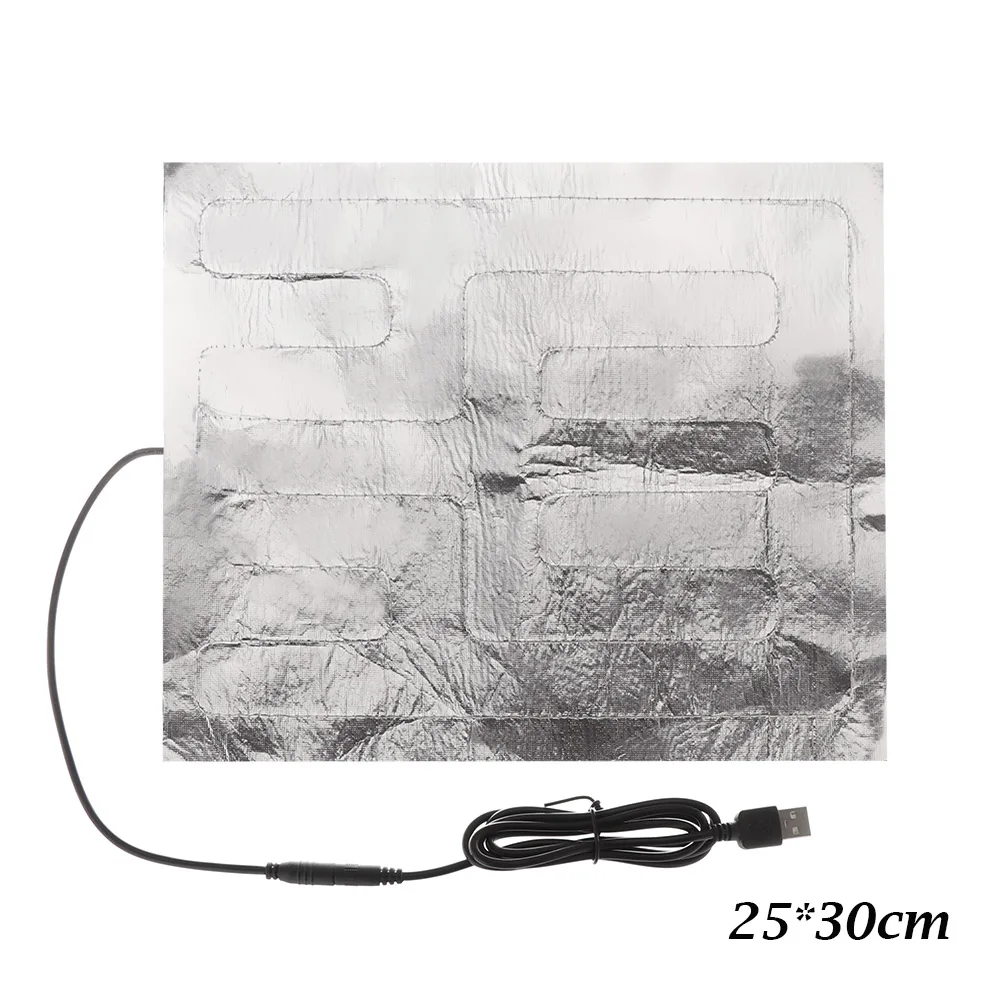 25X30cm 5 в углеродное волокно грелки для рук теплые уличные Themal USB куртка нагревательная пленка с электрическим подогревом зимний инфракрасный жаростойкий коврик - Цвет: 25X30cm