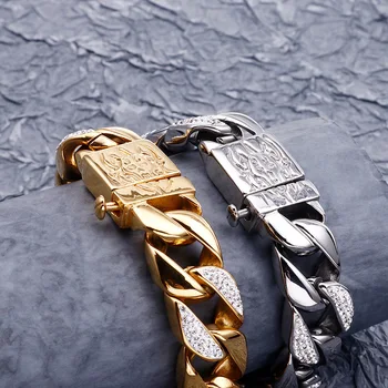

Cuban Chain Full Cubic Zirconia 16MM Thick Hiphop Exaggerated Hip Hop Necklace