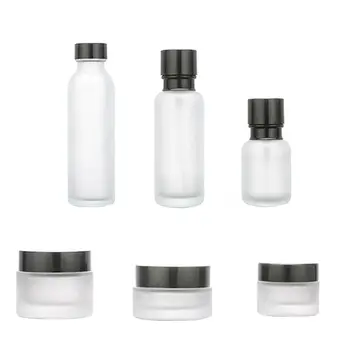

20/30/50g Cream Jar 50/120/150ml Empty Essence Lotion Toner Dispenser Refillable Cosmetic Container Glass Bottle for Travel