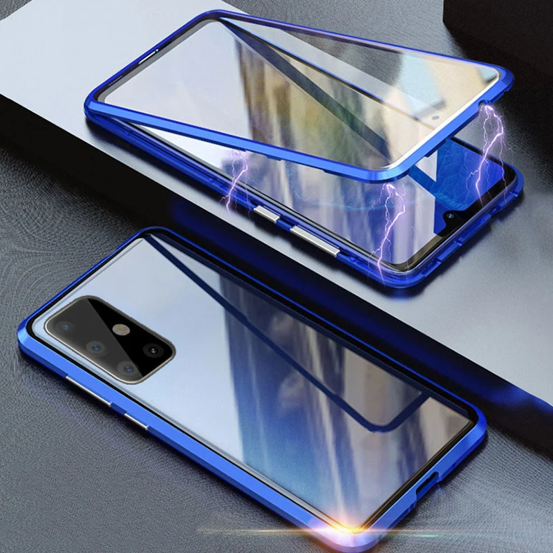 Чехол для Samsung Galaxy Note 10 Lite роскошные магнитные стеклянные чехлы с металлической