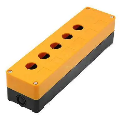 

Orange Black Plastic 22mm Hole 5 Push Button Switch Control Station Box
