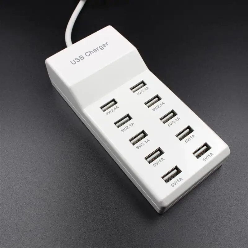 10 портов, зарядное устройство для телефона, многопортовый usb разъем для зарядки, ЖК-дисплей, мобильная зарядная станция с американской вилкой