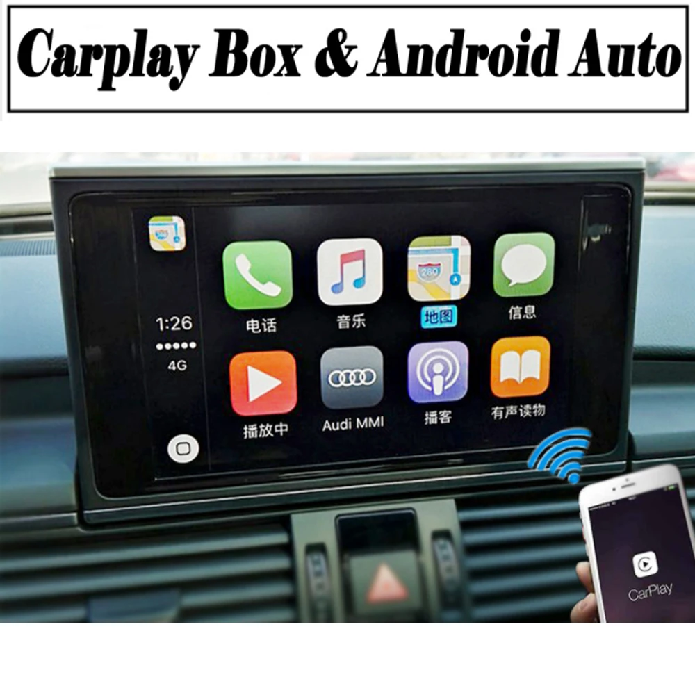 Беспроводная камера Carplay для Audi A6 GB C7 C6 4F 2010~, задняя Передняя парковочная камера, Android Carlife, дисплей, улучшенный декодер