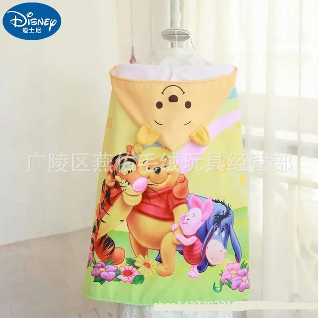 Disney плащ с капюшоном носимое детское одеяло Микки Минни летнее банное полотенце кровать студентов дети девочка мальчик подарки - Цвет: Pooh