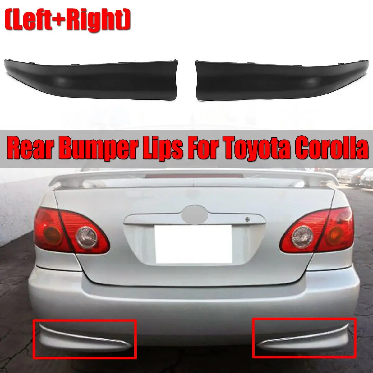 Новая пара задних бамперов Corolla для Toyota 2003 2004 2005 2006 2007 2008 S стиль заднего бампера