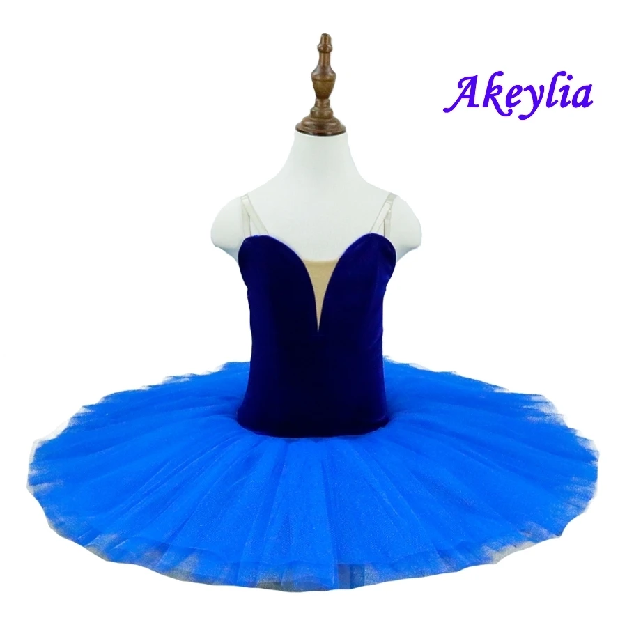 royal blue Velvet bodice ballet tutu royal blue dress junior pre-professional dance costumes stage ballet tutu skirts pink sky blue white - Цвет: royal blue