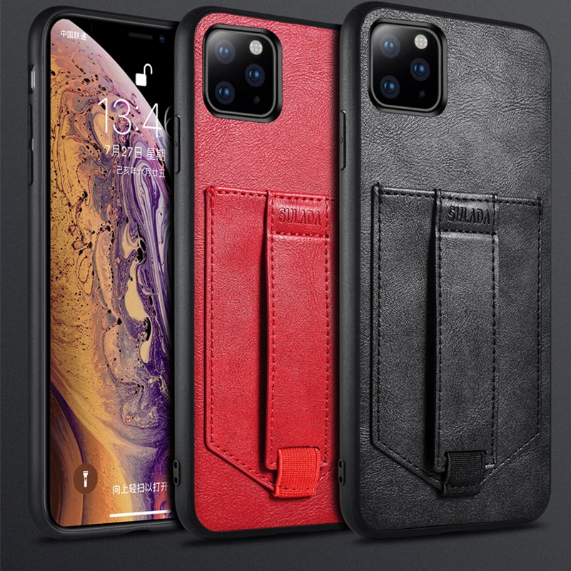 

Brand Mobile Phone Case For iphone 2019 5.8 6.1 6.5 xs max x xr 7 plus 8 plus Bracket finger ring leather mobile phone case