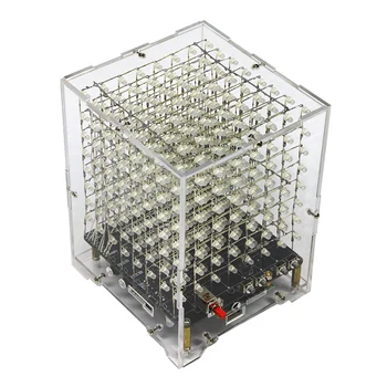 

DIY Welding Electronic Bulk Parts Light Cube Kit (with Bluetooth, Horn, Remote Control, Seven Colours Changing, with Shell) - L