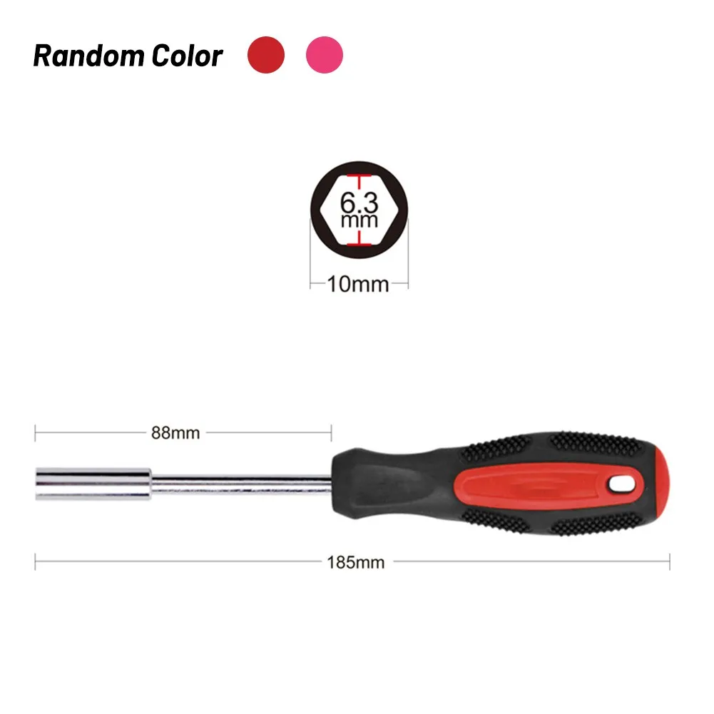 

1/4 Inch 6.35mm Head Screwdriver Handle Hex Drive Red Magnetic Bit Holder Screwdriver Spinner Handle Bit-Holder Ratchet Socket