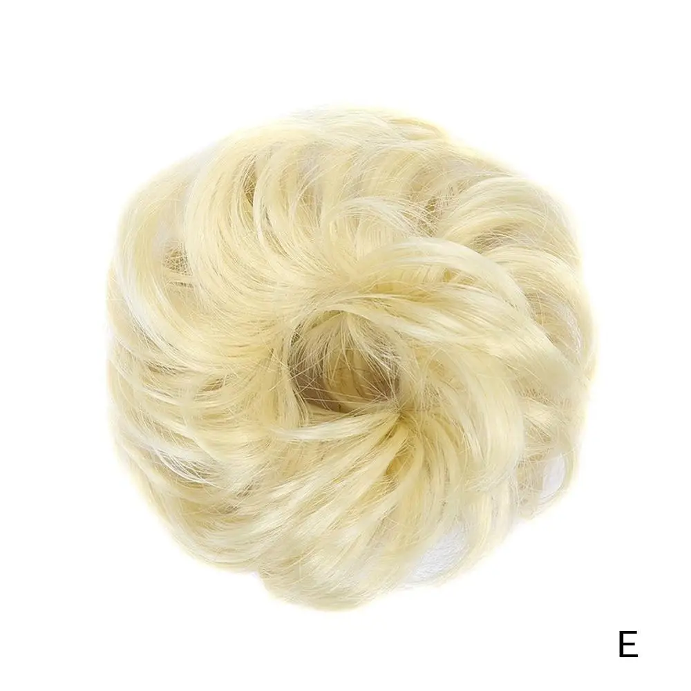 Кудрявые грязные пучки волос кусок волос для наращивания резинки для наращивания покрытие настоящее, как человеческие волосы кольцо - Цвет: E