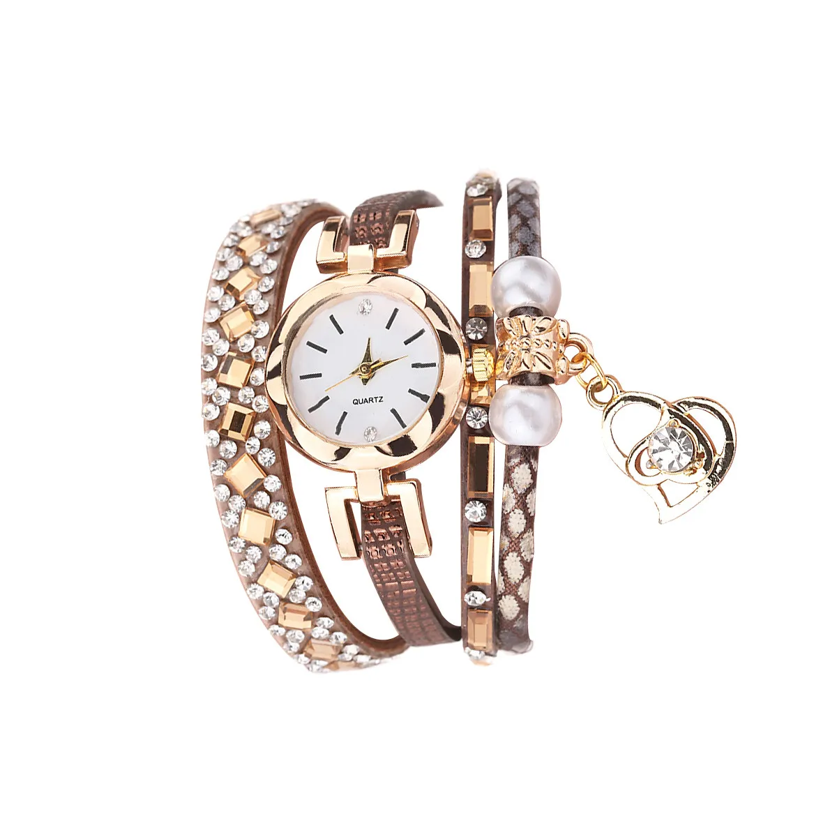 as photo Женские часы-браслет с петлей женские наручные часы relojes mujer винтажные блестящие часы с жемчужным браслетом и циферблатом Аналоговые кварцевые наручные часы - Цвет: as photo