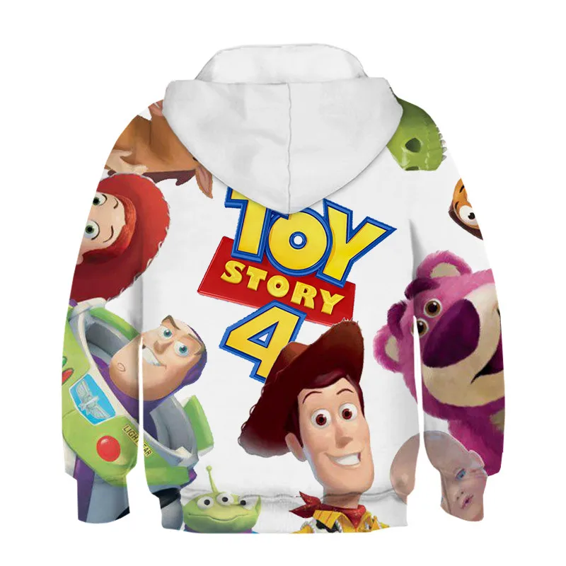 Новая модная детская толстовка детские толстовки с капюшоном с 3D принтом «Toy Storys 4» Простые повседневные куртки в стиле хип-хоп хипстерское пальто для мальчиков Одежда для девочек