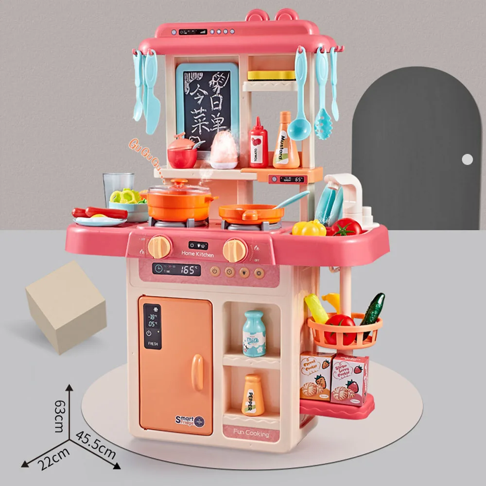 

Hot 2019 Hot Kids Classic Pretend Play Kitchen Toys Imitate Chef Light Kitchen Sets Cook Fun Game Girl Gift Toys Miniature Food
