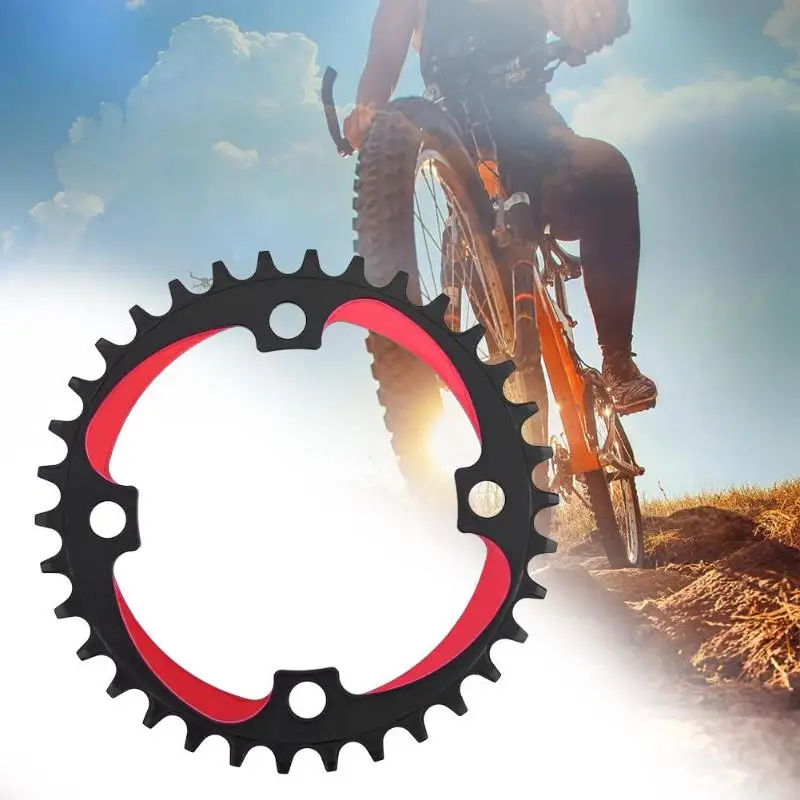 Hot Sale Single Plate Delicate Design Bicycle Round Narrow Chainring MTB 104BCD Tooth Single Plate Parts Dual Color