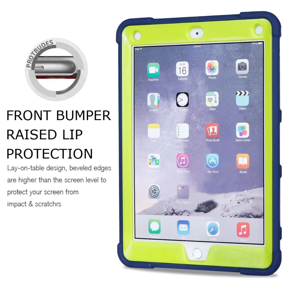 Чехол для планшета для Apple iPad Pro 9,7 A1673 1674 A1675 противоударный сверхпрочный жесткий чехол с подставкой для детей, безопасный Чехол для iPad Pro 9,7 Funda
