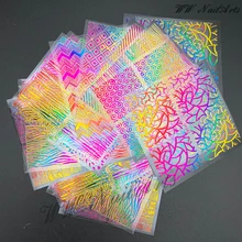 10Pcs DP-Series Golden Marble Line Nail Stickers Wave spots Striping Tape Winter Manicure Charm Nail Design Decor Art Decals