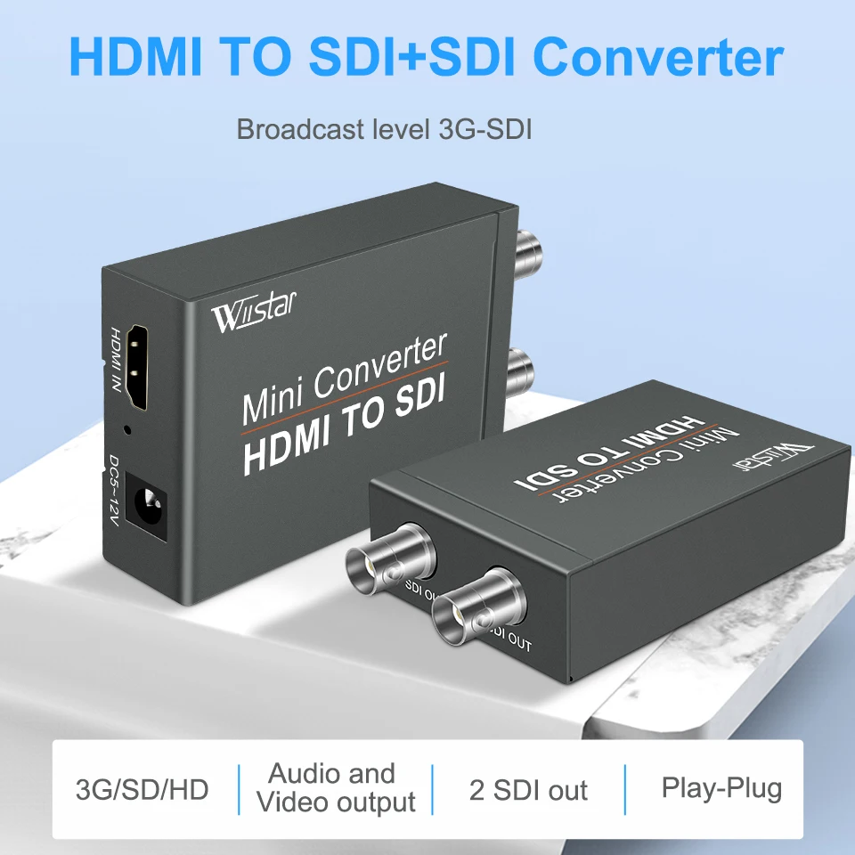 1080P HDMI to SDI Adapter Converter 2 Video Audio HD-SDI/3G-SDI BNC for Monitor HDTV TV | Электроника