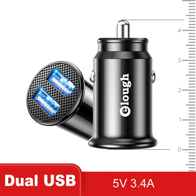 Elough Dual USB Car Charger Quick Charge 3.0 QC3.0 Fast Charging PD 40W Type C Car Charger For iPhone Xiaomi Huawei Mobile Phone usb c car charger Car Chargers