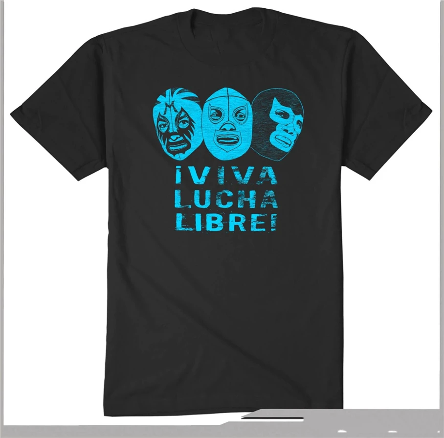 Viva Lucha Libre футболка Mil Mascaras El Santo синяя демоническая маска винтажная борцовка