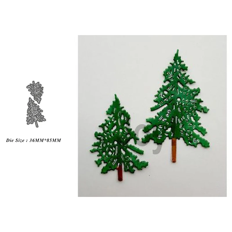 

New Dies For 2020 2Pcs Christmas Trees Metal Cutting Dies Embossing Scrapbooking Stencil Craft Cut Dies For DIY Card Handmade