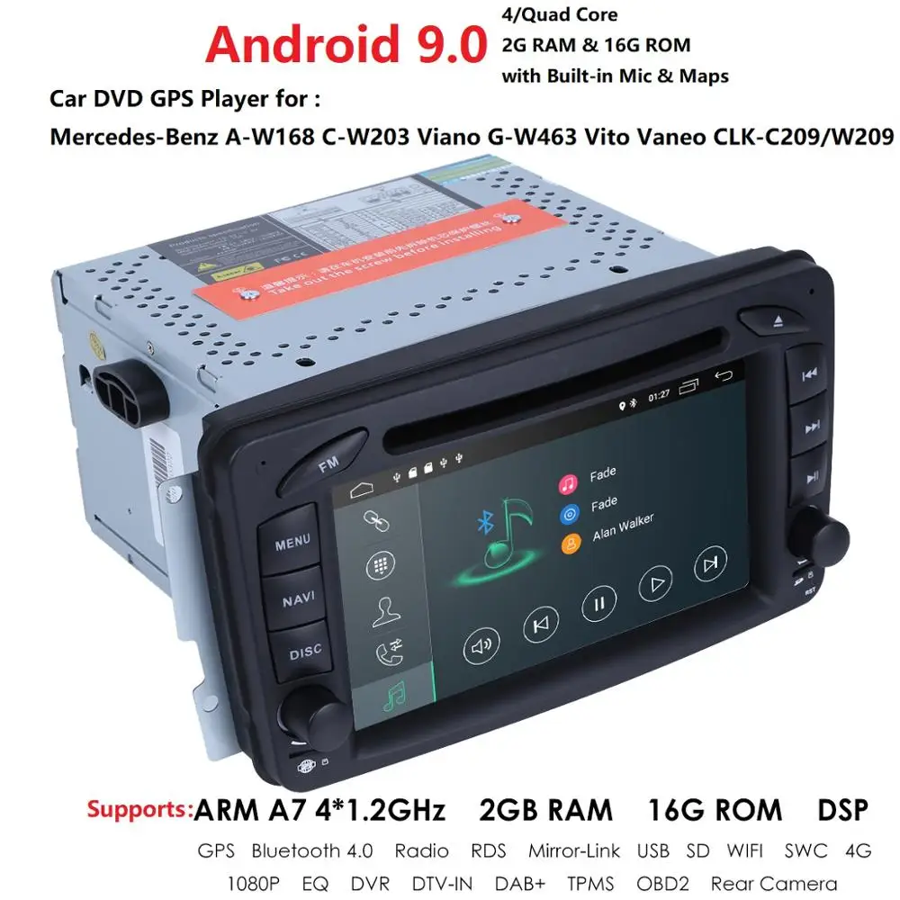 Android 2Din радио автомобиль Mercedes Benz CLK W209 W203 W208 W463 Vaneo Viano BT SD gps навигации Автомобильный мультимедийный dvd-плеер