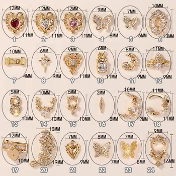 

Net Red High Customized Private Nail Decorations Luxury Pendant Heart Butterfly Zircon wei xiang Decorations