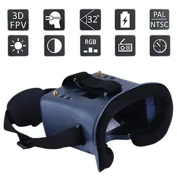 

LS-008D 5.8G FPV Googles VR Glasses 40CH with 2000mA Battery DVR Diversity for RC Model 92% Transparent Lens Hobby